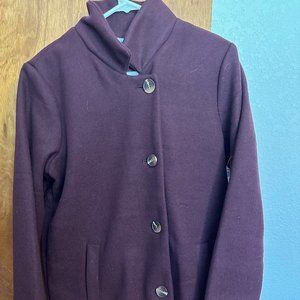 Warm flannel purple peacoat - small